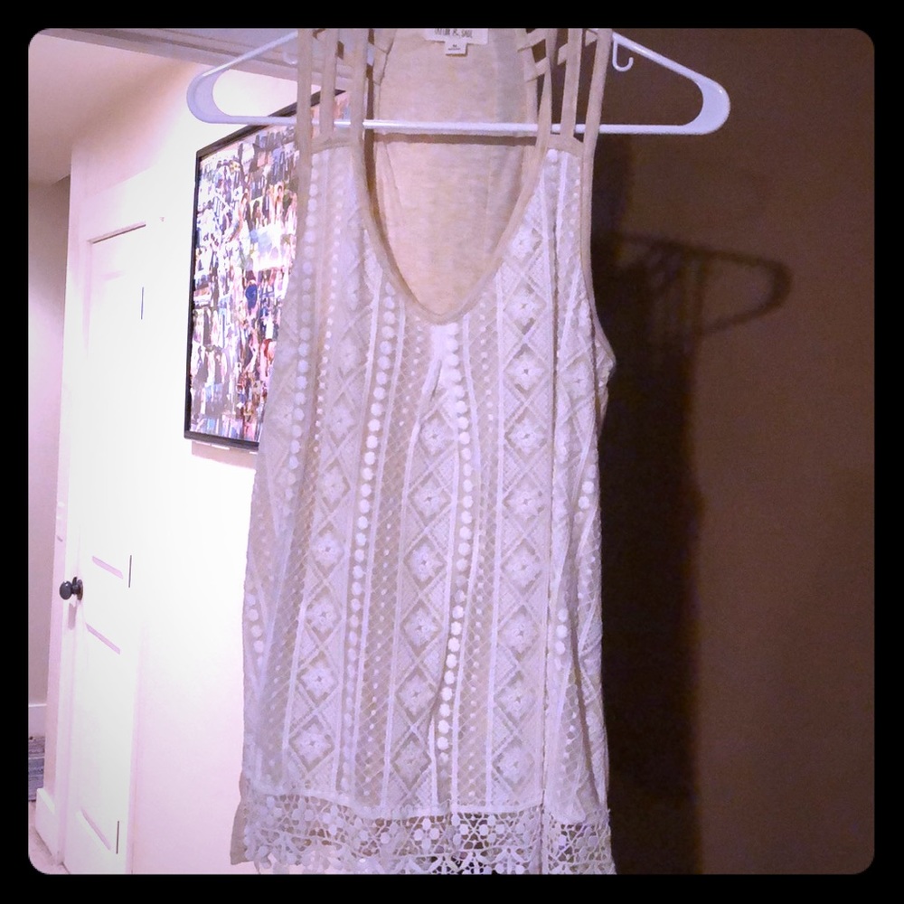 Cream lace tank